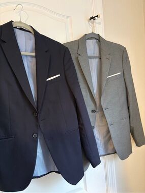 Two Zara Men's Two-Button Blazers - Classic Tailored Fit Suits